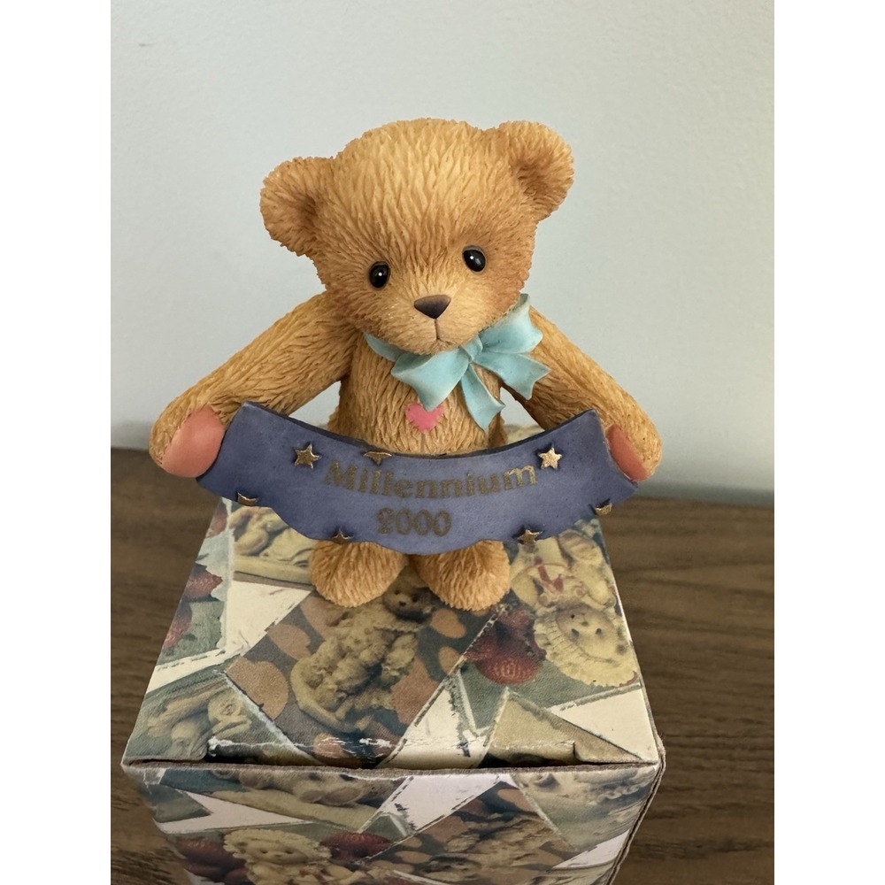 Cherished‎ Teddies "Millennium 2000" Avon Figurine 1999 Retired Enesco Vintage